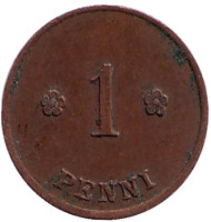 Монета 1 пенни. 1920 год, Финляндия. Монета 1 пенни. 1920 год, Финляндия.
