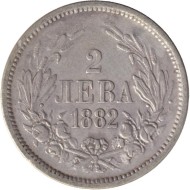 Монета 2 лева. 1882 год, Болгария. Монета 2 лева. 1882 год, Болгария.