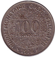 Монета 100 франков. 1976 год, Западные Африканские Штаты.