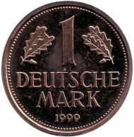 Монета 1 марка. 1999 год (A), ФРГ. Монета 1 марка. 1999 год (A), ФРГ.