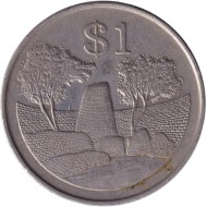 Монета 1 доллар. 1993 год, Зимбабве. Монета 1 доллар. 1993 год, Зимбабве.