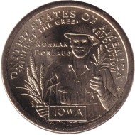 Монета 1 доллар. 2026 год (P), США. Норман Борлоуг, отец Зелёной революции. Серия "Американские инновации".