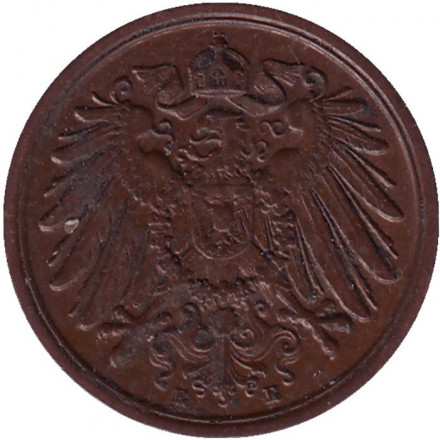 Монета 2 пфеннига. 1907 год (Е), Германская империя. Монета 2 пфеннига. 1907 год (Е), Германская империя.