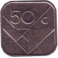 Монета 50 центов, 2003 год, Аруба.
