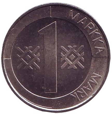 Монета 1 марка. 1993 год, Финляндия. Пробная.