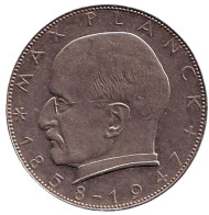Монета 2 марки. 1971 год (J), ФРГ. Макс Планк. Монета 2 марки. 1971 год (J), ФРГ. Макс Планк.