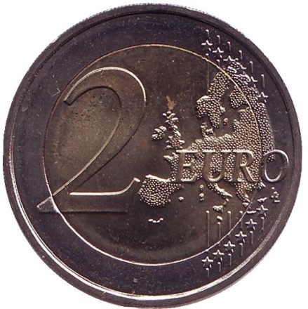 Монета 2 евро, 2013 год, Франция. 50-летие франко-германского договора о дружбе и сотрудничестве (Елисейский договор).