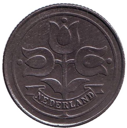 Монета 10 центов. 1943 год, Нидерланды. Состояние - VF.