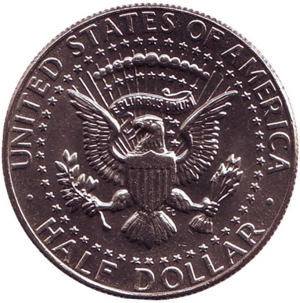 Монета 50 центов. 1987 год (P), США. UNC. Джон Кеннеди. Монета 50 центов. 1987 год (P), США. UNC. Джон Кеннеди.