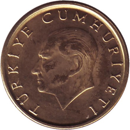 Монета 25000 лир. 2001 год, Турция.