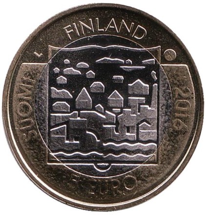 Монета 5 евро. 2016 год, Финляндия. Каарло Юхо Стольберг.