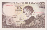 Банкнота 100 песет. 1965 год, Испания. Банкнота 100 песет. 1965 год, Испания.