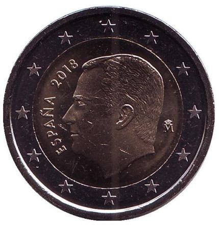 Монета 2 евро. 2018 год, Испания.
