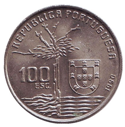 Монета 100 эскудо. 1990 год, Португалия. Камилу Каштелу Бранку. Монета 100 эскудо. 1990 год, Португалия. Камилу Каштелу Бранку.