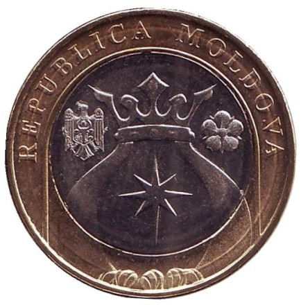 Монета 5 лей. 2018 год, Молдавия. UNC. Монета 5 лей. 2018 год, Молдавия. UNC.