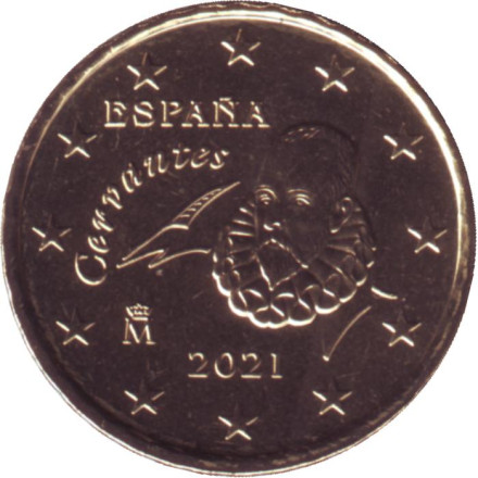 Монета 10 центов. 2021 год, Испания.