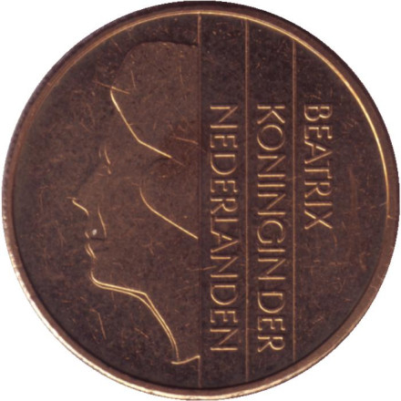 Монета 5 гульденов. 1990 год, Нидерланды. BU. Монета 5 гульденов. 1990 год, Нидерланды. BU.