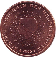 Монета 5 евроцентов. 2006 год, Нидерланды. Монета 5 евроцентов. 2006 год, Нидерланды.