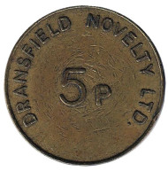 Игровой жетон "5p. DN. (Dransfield Novelty)", Великобритания. Игровой жетон "5p. DN. (Dransfield Novelty)", Великобритания.