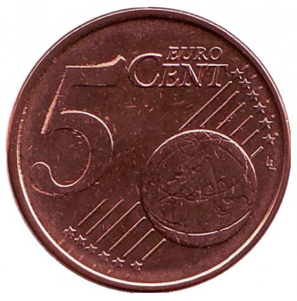 Монета 5 центов. 2011 год, Греция.