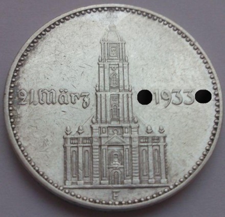 Монета 2 рейхсмарки. 1934 год, Германия (Третий Рейх). (F). Монета 2 рейхсмарки. 1934 год, Германия (Третий Рейх). (F).