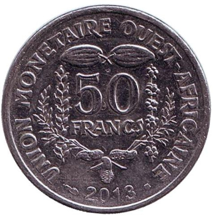 Монета 50 франков. 2013 год, Западные Африканские штаты.