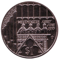 Вестминстерское аббатство. Монета 1 доллар. 2002 год, Фиджи.