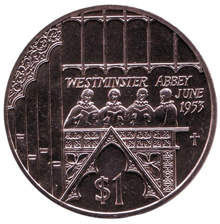 Монета 1 доллар. 2002 год, Фиджи. Вестминстерское аббатство.