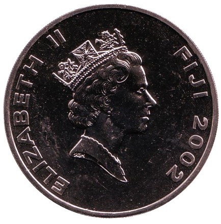 Монета 1 доллар. 2002 год, Фиджи. Вестминстерское аббатство. Монета 1 доллар. 2002 год, Фиджи. Вестминстерское аббатство.