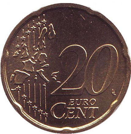 Монета 20 центов. 2003 год (G), Германия.