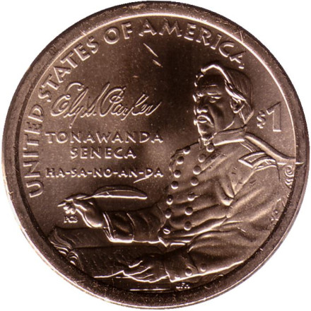 Монета 1 доллар. 2022 год (D), США. Сакагавея. Эли Сэмюэл Паркер.