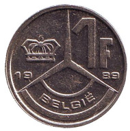 Монета 1 франк. 1989 год, Бельгия (Belgie). Монета 1 франк. 1989 год, Бельгия (Belgie).