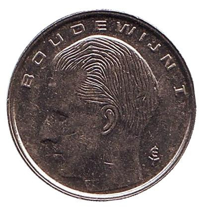 Монета 1 франк. 1989 год, Бельгия (Belgie).