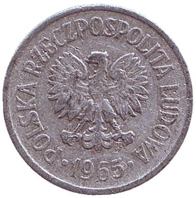 Монета 10 грошей. 1965 год, Польша. Монета 10 грошей. 1965 год, Польша.