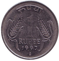 Монета 1 рупия. 1997 год, Индия. ("Mo" - Мехико) Монета 1 рупия. 1997 год, Индия. ("Mo" - Мехико)