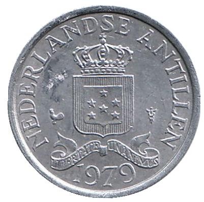 Монета 1 цент. 1979 год, Нидерландские Антильские острова.