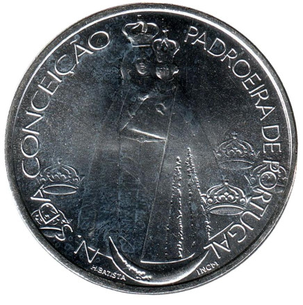 Монета 1000 эскудо, 1996 год, Португалия. 350 лет статуе Божьей Матери.