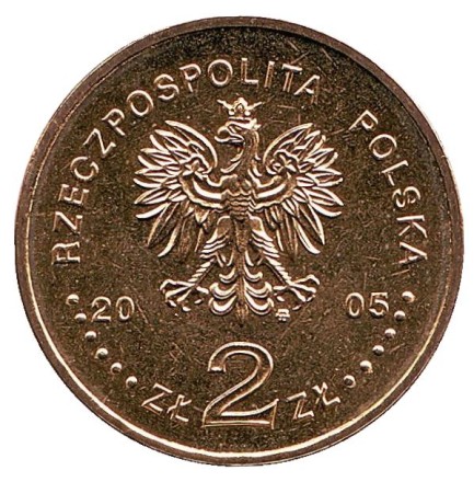 Монета 2 злотых, 2005 год, Польша. ЭКСПО 2005 — Япония.