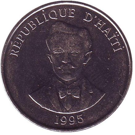 Монета 20 сантимов. 1995 год, Гаити. Шарлемань Перальт - национальный герой.