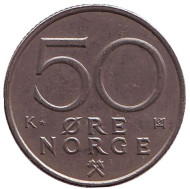 Монета 50 эре. 1994 год, Норвегия. Монета 50 эре. 1994 год, Норвегия.
