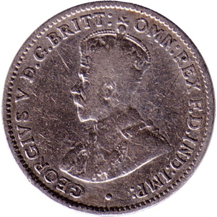 Монета 3 пенса. 1920 год, Австралия. Монета 3 пенса. 1920 год, Австралия.