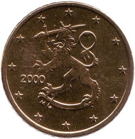 Монета 50 центов. 2000 год, Финляндия. Монета 50 центов. 2000 год, Финляндия.