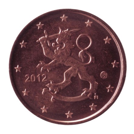 Монета 2 цента. 2012 год, Финляндия. Ролл (50 монет).
