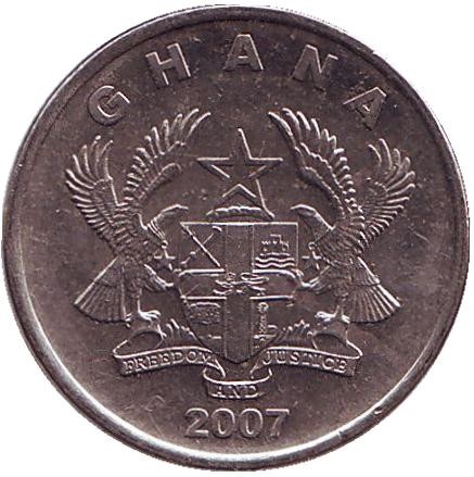 Монета 10 песев. 2007 год, Гана. Книга. Монета 10 песев. 2007 год, Гана. Книга.