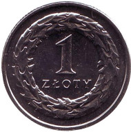 Монета 1 злотый. 2016 год, Польша. Монета 1 злотый. 2016 год, Польша.