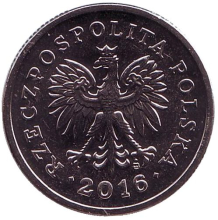 Монета 1 злотый. 2016 год, Польша. Монета 1 злотый. 2016 год, Польша.