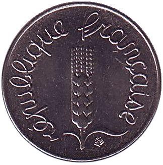 Монета 1 сантим. 1976 год, Франция. Монета 1 сантим. 1976 год, Франция.