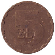 Монета 5 злотых. 1983 год, Польша.