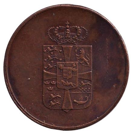 Монета 16 скиллингов. 1814 год, Дания.