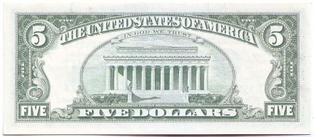 Банкнота 5 долларов. 1963 год, США. Банкнота 5 долларов. 1963 год, США.